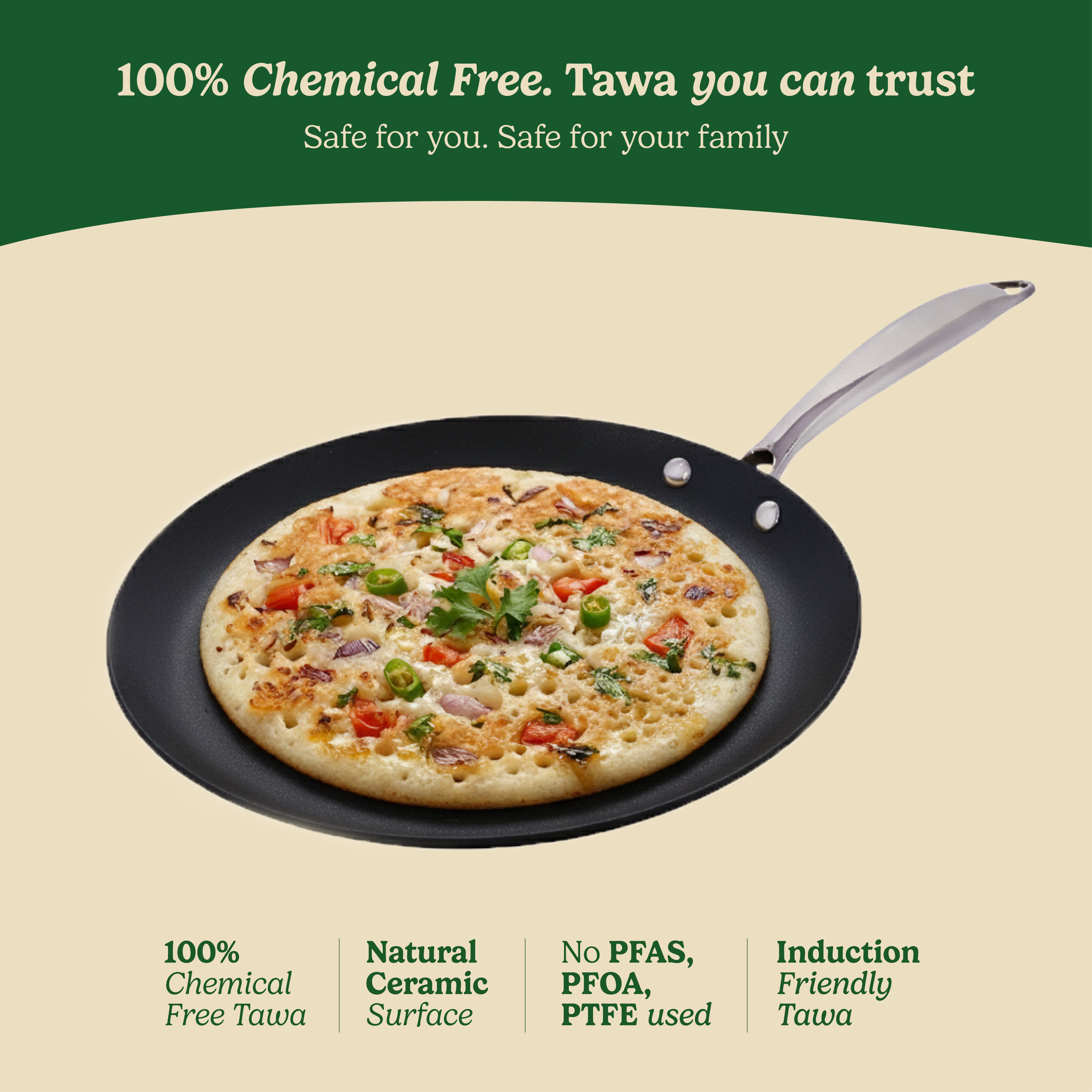 Zira Triply Ceramic Tawa