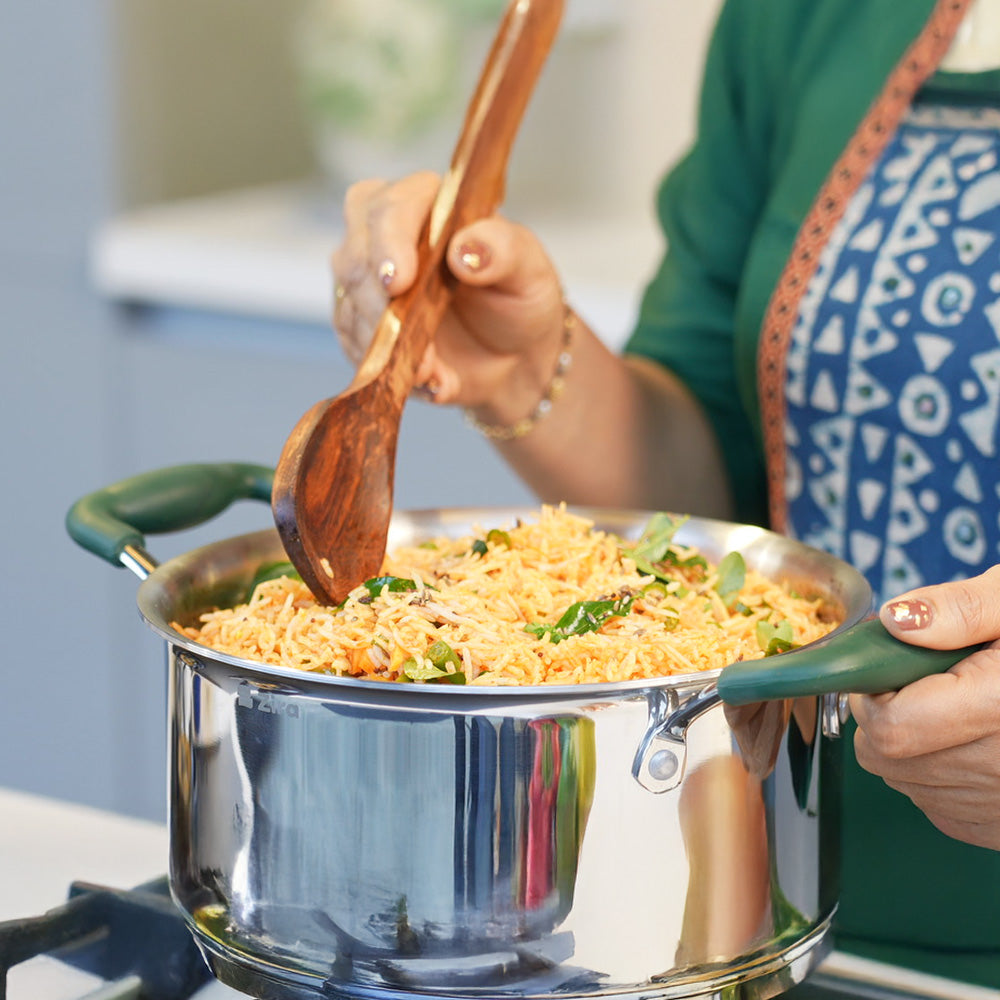 Triply Stainless Steel Biryani Pot/Handi/Casserole with Lid