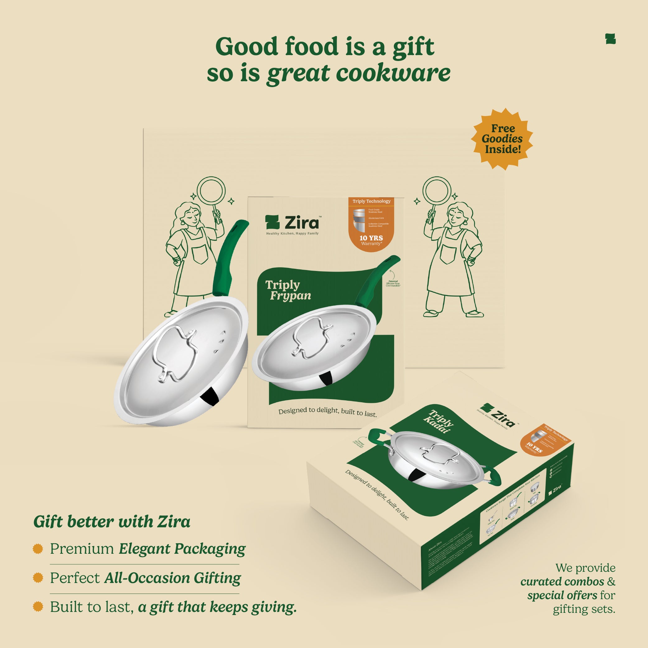 Zira Triply Ceramic Tawa